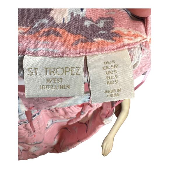 St. Tropez West Womens Linen Sailboat Dress sz Small - Picture 3 of 8